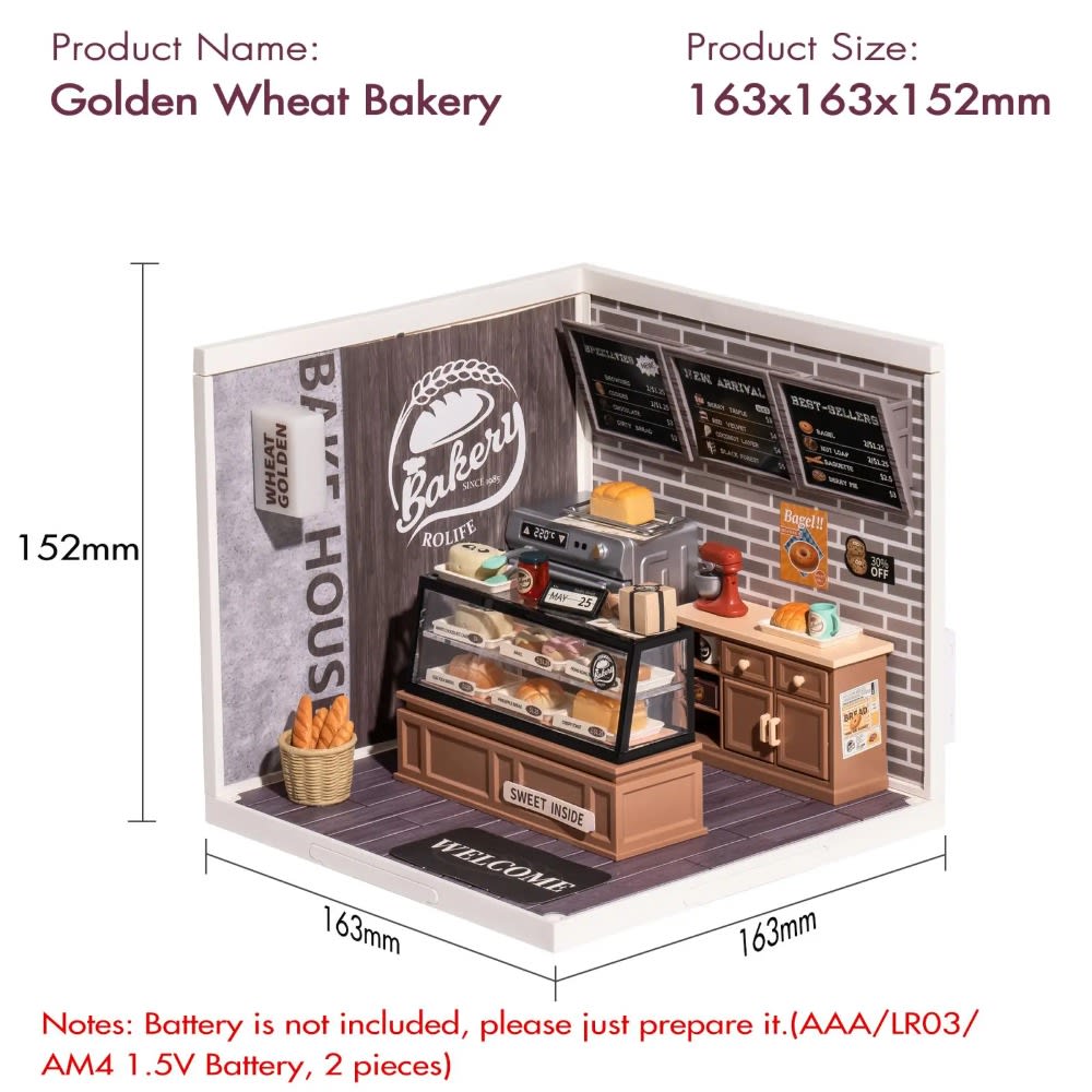 Rolife 3D Puzzle Golden Wheat Bakery DIY Miniature House Kit